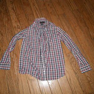 Boy's Button Up Casual Plaid Shirt